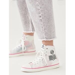 ISABEL Marant Benkeen Women’s Tie Dye Ombre Canvas High Top Sneakers Size 8